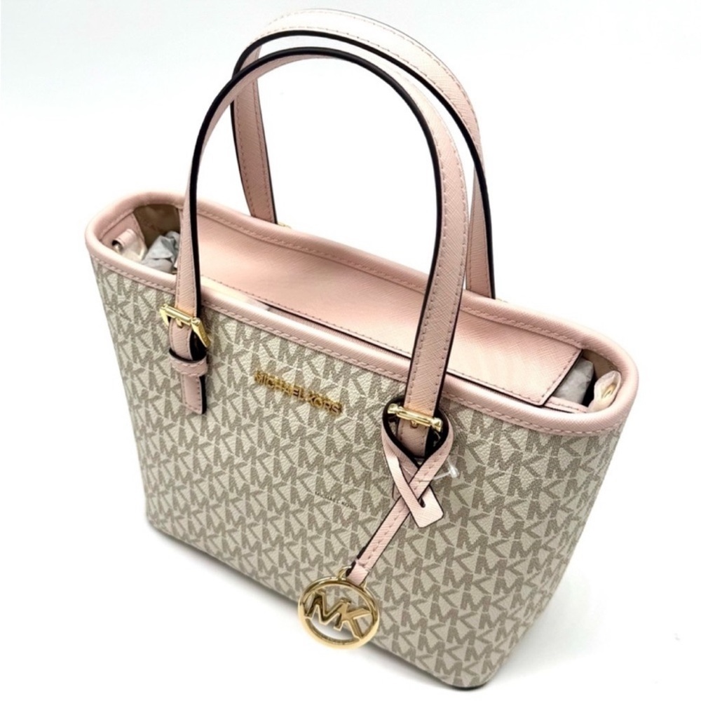 Michael Kors Jet Set Travel XS Logo Top-Zip Tote Bag & Matching Bifold Wallet - Picture 6 of 13